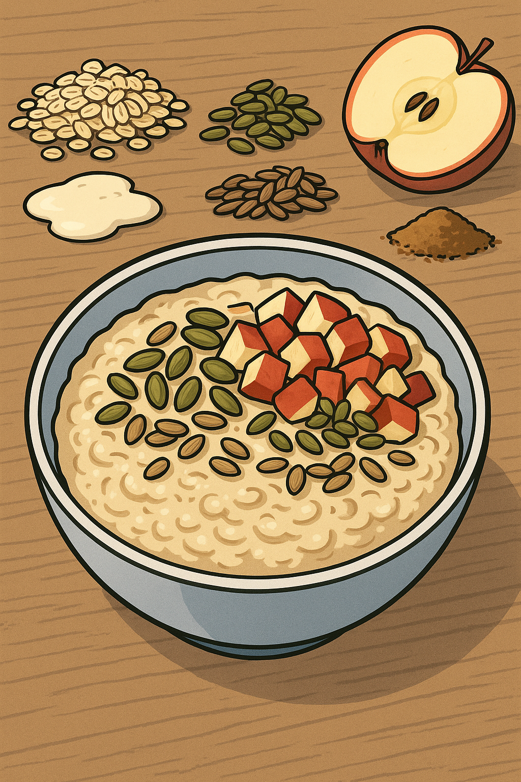 Spiced Oats with Apple & Seeds